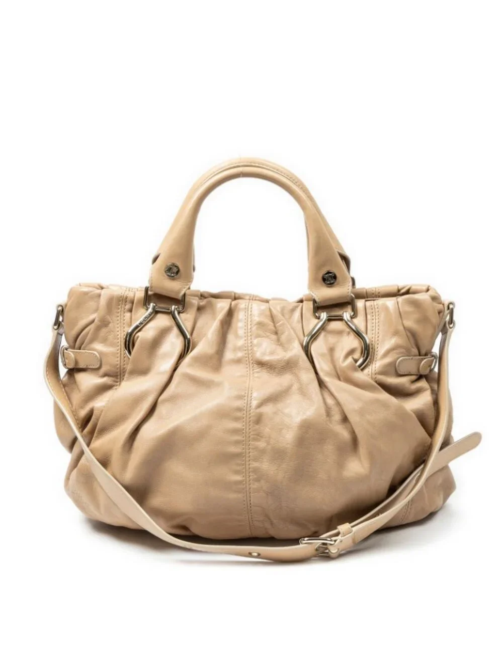 Celine Small Pop Tote Bag Beige Calfskin Leather